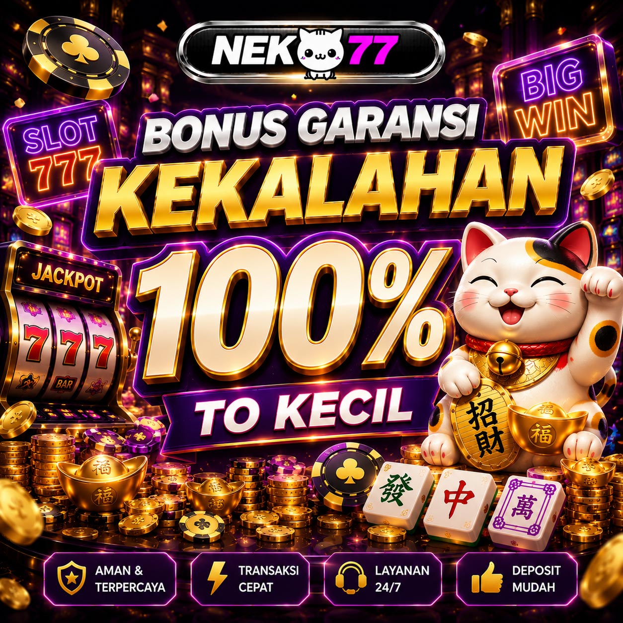 Thumbnail 1 of 3, Poster, Neko77 : Situs Slot Online Garansi Kekalahan 100 Persen Slot777 To Kecil designed and sold by NEKO77.